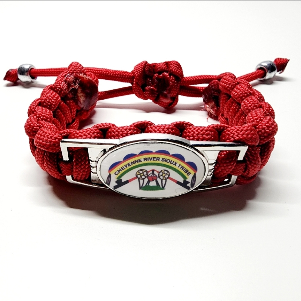 Cheyenne River Sioux Tribe Flag Adjustable Charm Bracelet Native American Roots